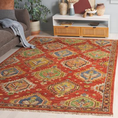 SAFAVIEH Handmade Samarkand Traditional Tribal Rust/Brown Wool Rug