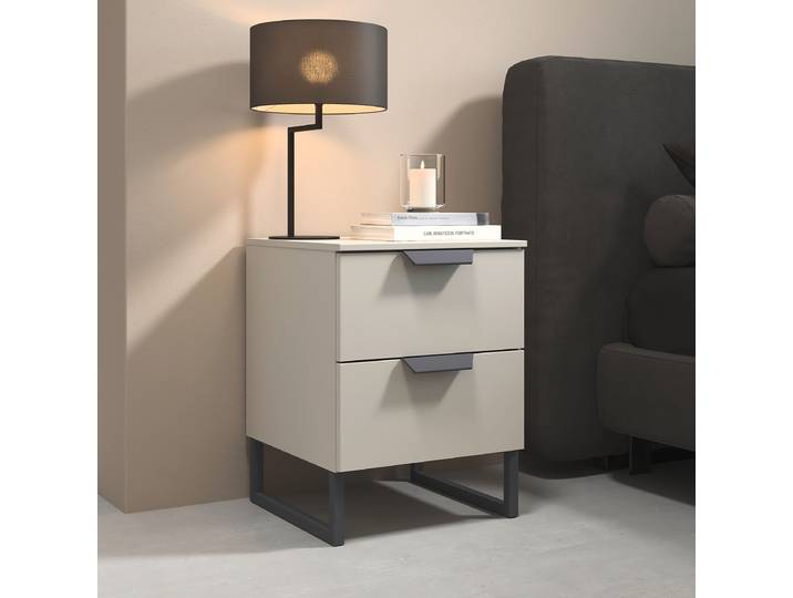 Nachtkommode Aditio 53cm Beige/Kaschmir Kufen