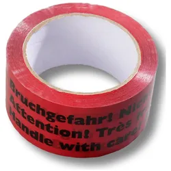 VEPATIM 36x Warnklebeband 'Bruchgefahr' PP Acrylatkleber geräuscharm 50mm x 66m