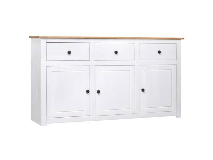 (Blanc) Buffet bahut - Buffet Enfilade Blanc 135x40x80 cm Pin solide Gamme Panama 861109