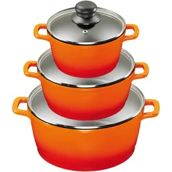 KING Aluguss Kochtopfset 3/6-teilig ORANGE