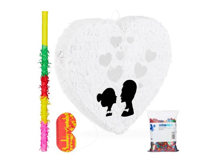 Relaxdays 4-tlg. Pinata Set Hochzeit