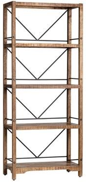 Crestview 80.5 in. Brown Solid Wood 4 Shelf Etagere