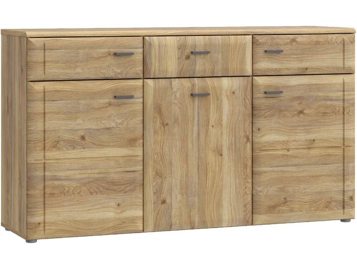 Sideboard, Braun, 149,8x85,6x41,8 cm, Spanplatte, 3 Schubladen, Modern, Forte