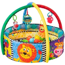 Playgro, Krabbeldecke + Spielbogen, 0184007 – Playset with Balls, Safari Design