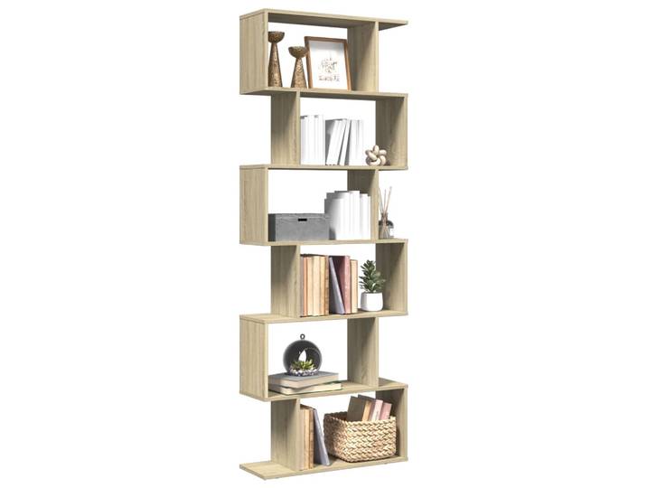 vidaXL Raumteiler-Bücherregal 6 Etagen Sonoma-Eiche 70x24x193 cm