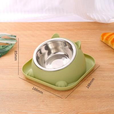 Uplift Essentials Professional Stainless Steel Anti Tipping Pet Feeding Basin green