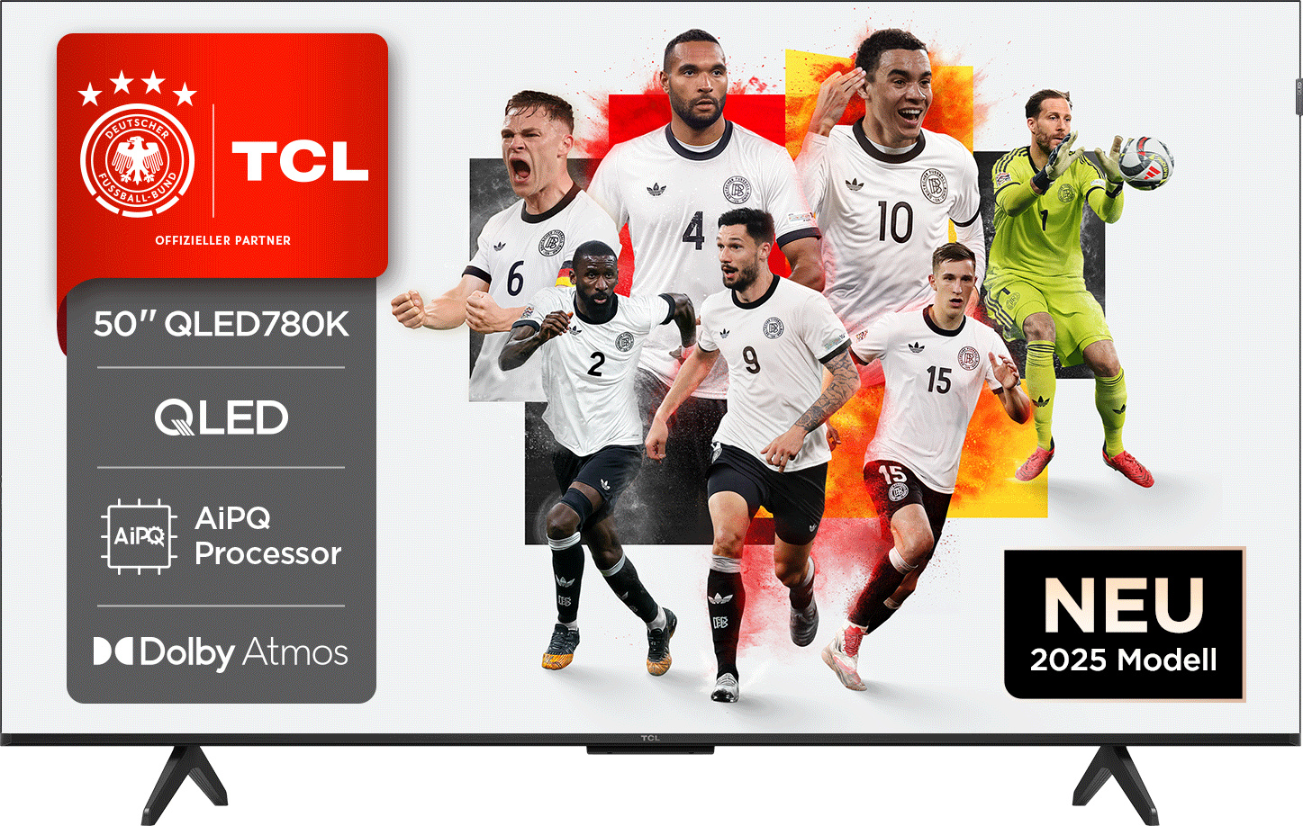 TCL 50QLED780K, 127 cm (50"), 3840 x 2160 Pixel, 4K Ultra HD, QLED Pro, Smart-TV, Schwarz