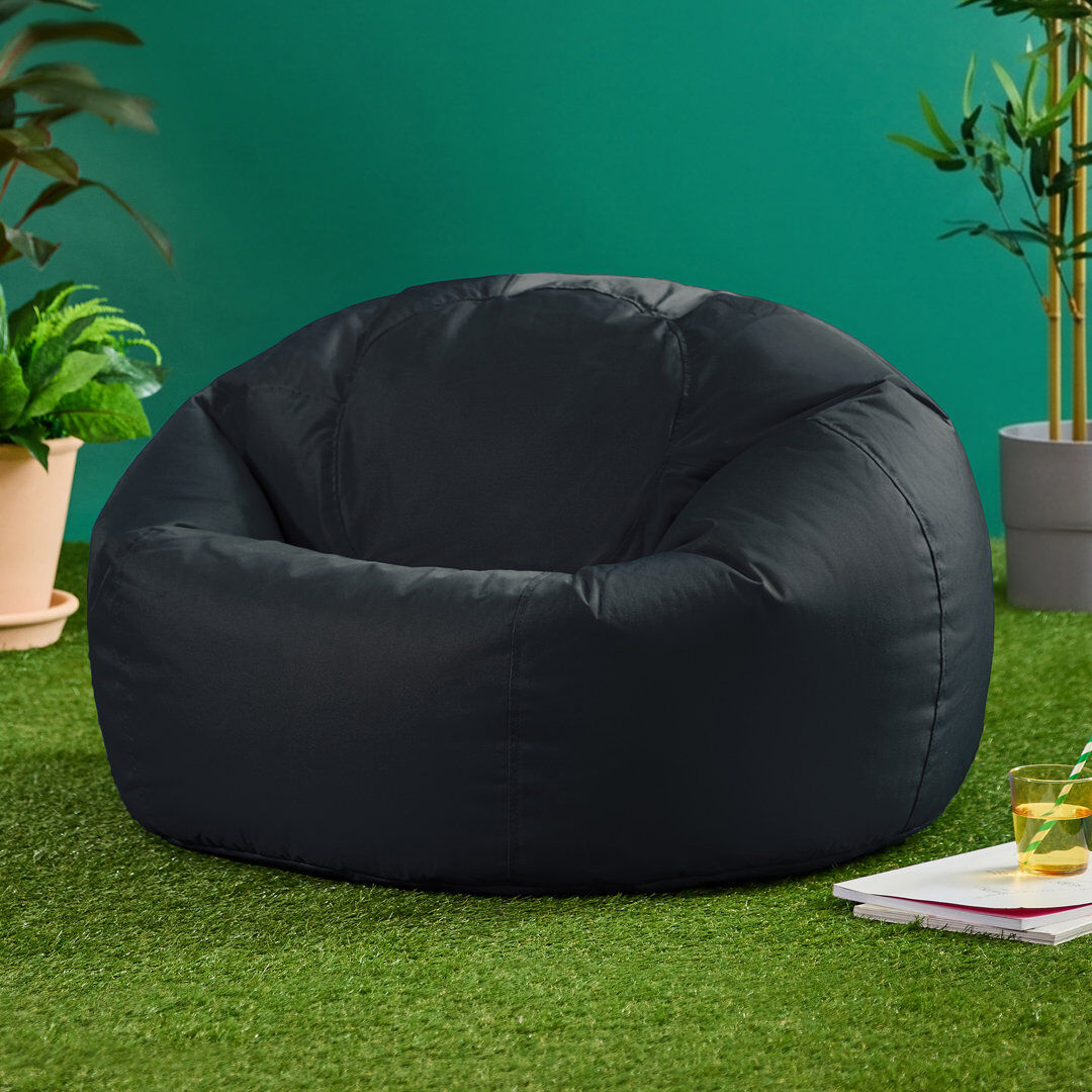 icon Teen Classic Water-Resistant Bean Bag Chair Black Small;Medium