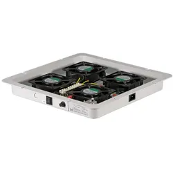 EFB Elektronik Dachlüfter 4-fach für PRO, Öffnung A, inkl. Thermostat, RAL9005, Lüftereinheit zum Ei, Serverschrank Zubehör, Schwarz