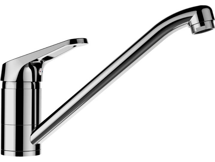 Küchenarmatur SCHOCK COSMO , silber (chrome), B:21,6cm H:16,8cm Ø:4,9cm, Messing, Armaturen, Küchenarmatur, Festauslauf, Wasserspar-Perlator, Schwenkbereich 360