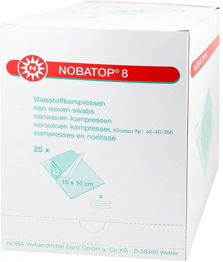 Nobatop 8 Kompressen 10x10cm steril 25X5stk