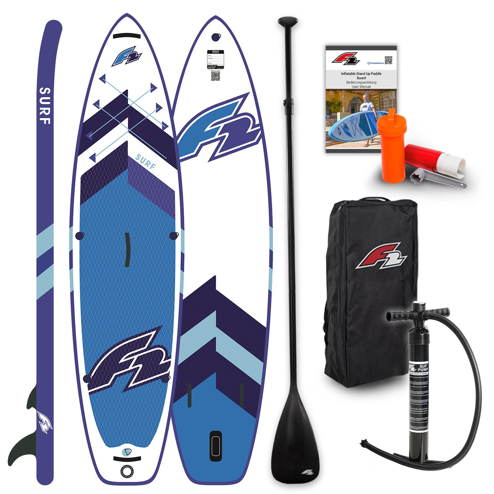 F2 SUP Stand Up Paddle Board Surf HFT 320cm 10,5 Weiss/Blau