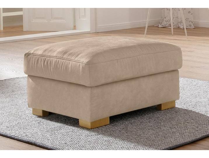 Hocker OTTO HOME Ventura , beige, B:70cm H:44cm T:70cm, Struktur (100% Polyester);Luxus-Microfaser (90% Polyester, 10% Polyamid);Luxus-Microfaser in Lederoptik (100% Polyester), Hocker, Polsterhocker