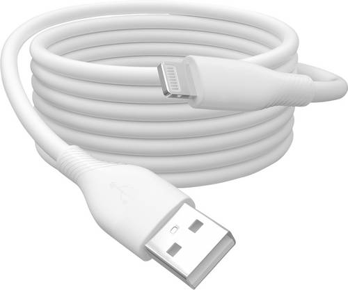 Digitus USB-Ladekabel USB 2.0 USB-A Stecker, Apple Lightning Stecker 1.00m Weiß Flexibel, hochflexibel, mit USB, Silikon