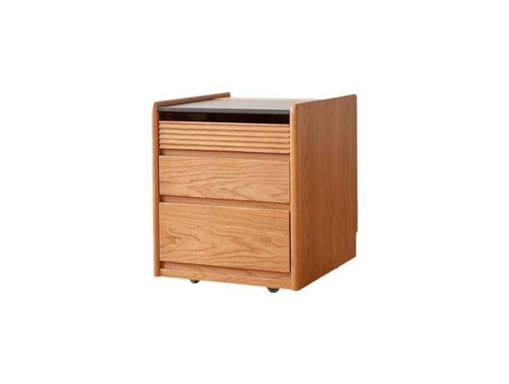 SFANIIX Schlafzimmer-Nachttisch Nachttisch Im Retro-Stil 40 * 42 * 48 cm, Schlafzimmermöbel for Zuhause, Nachttisch, Doppelschubladen, Holzmaterial