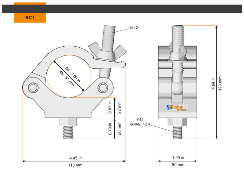 Global Truss 8121-B Half Coupler nero