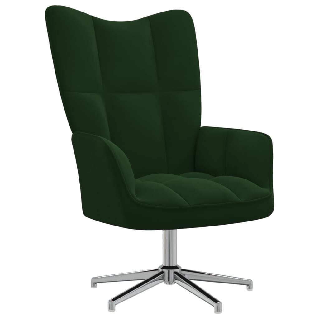 De Living Store modern relaxfauteuil voor volwassenen, donkergroen fluweel