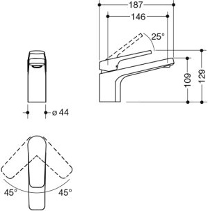 HEWI AQ1.12M109XA Einhebel-Waschtischmischer