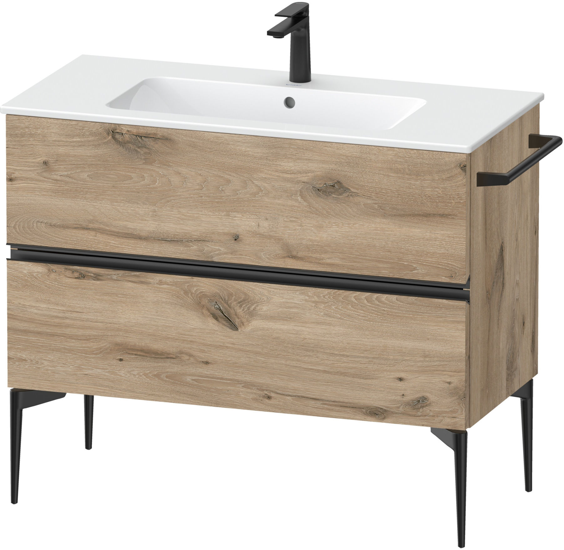 Duravit Waschtischunterschrank wandhängend Sivida 101x59,1x47,7cm, 2 Schub., E Marm, G sw (SV46450BD550000)