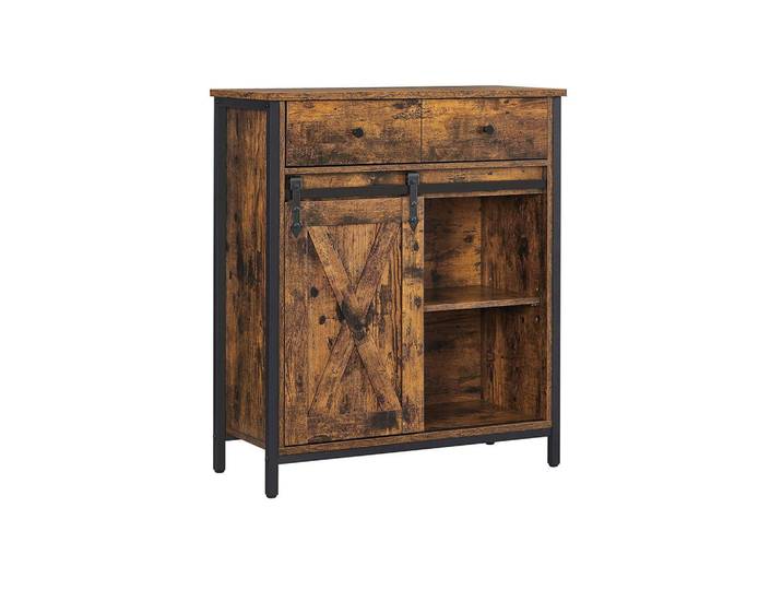 Hansiro Beistellschrank, Braun, Holzwerkstoff, 30x80x70 cm, Kleinmöbel, Kommoden, Sideboards