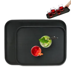 Relaxdays Serviertablett 2er Set Schwarz