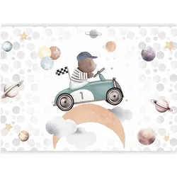 Artgeist, Tapete, Fototapete - Teddy Bear in a Racing Car (400 x 280 cm)