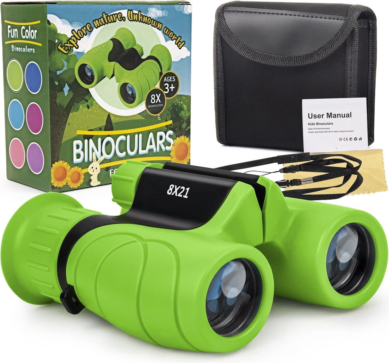 Unyqoos Compacte kinder-verrekijker 8x21, schokbestendig voor vogelobservatie en wandelen