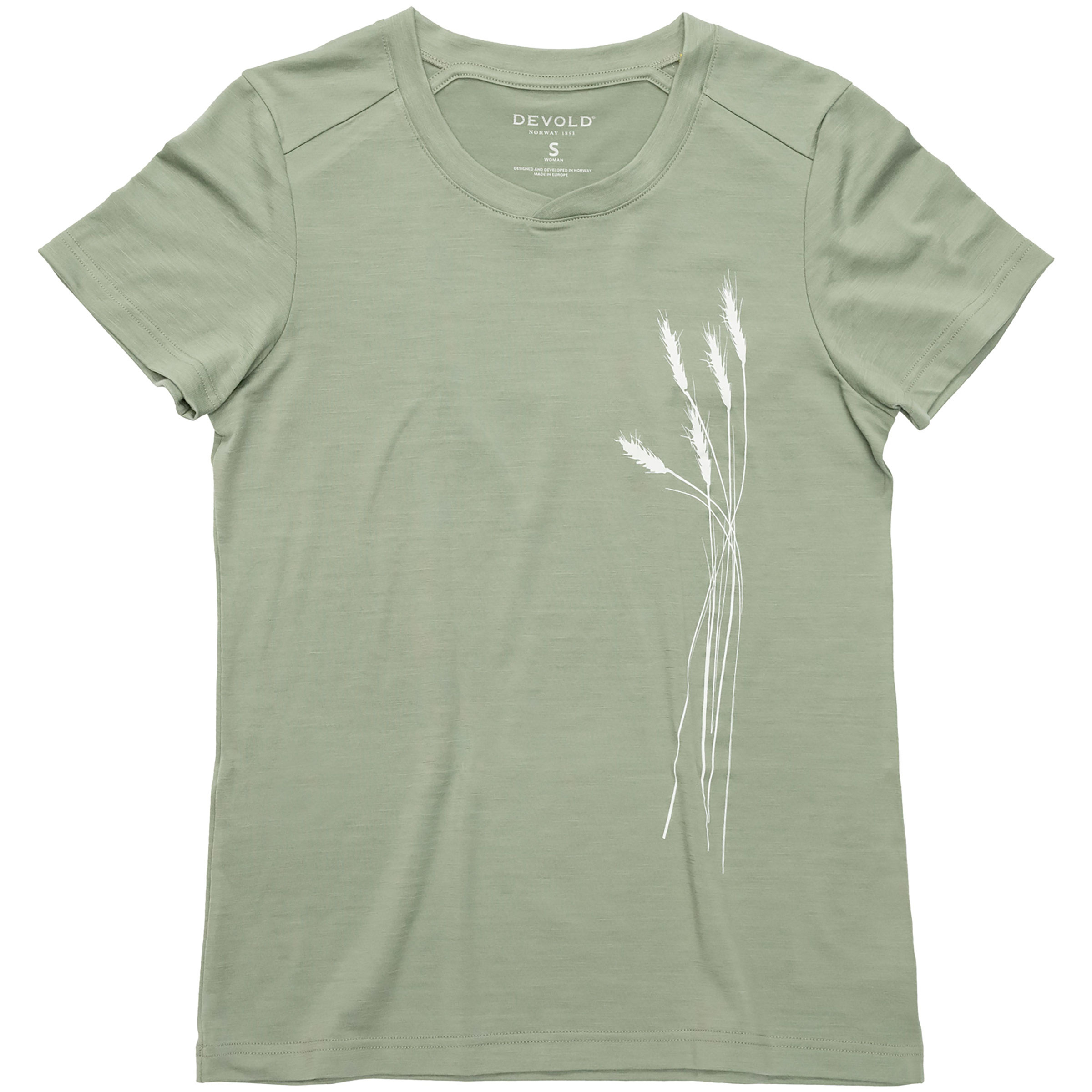 Devold Premium Oats Damen T-Shirts gruen Größe L Lifestyle Schnell trocknend Merinowolle