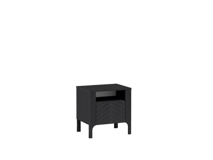 Masseno Nachttisch ALICANTE Nachtschrank Beistelltisch für Schlafzimmer 54 x 57 x 40,5 cm Schwarz