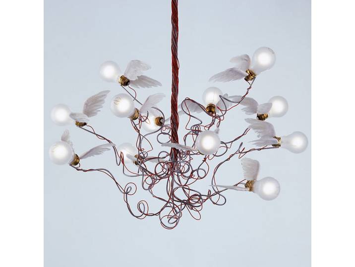 Birdie LED Suspension Rouge - Ingo Maurer - Salon / séjour - Design - Métal - Multi-ampoules