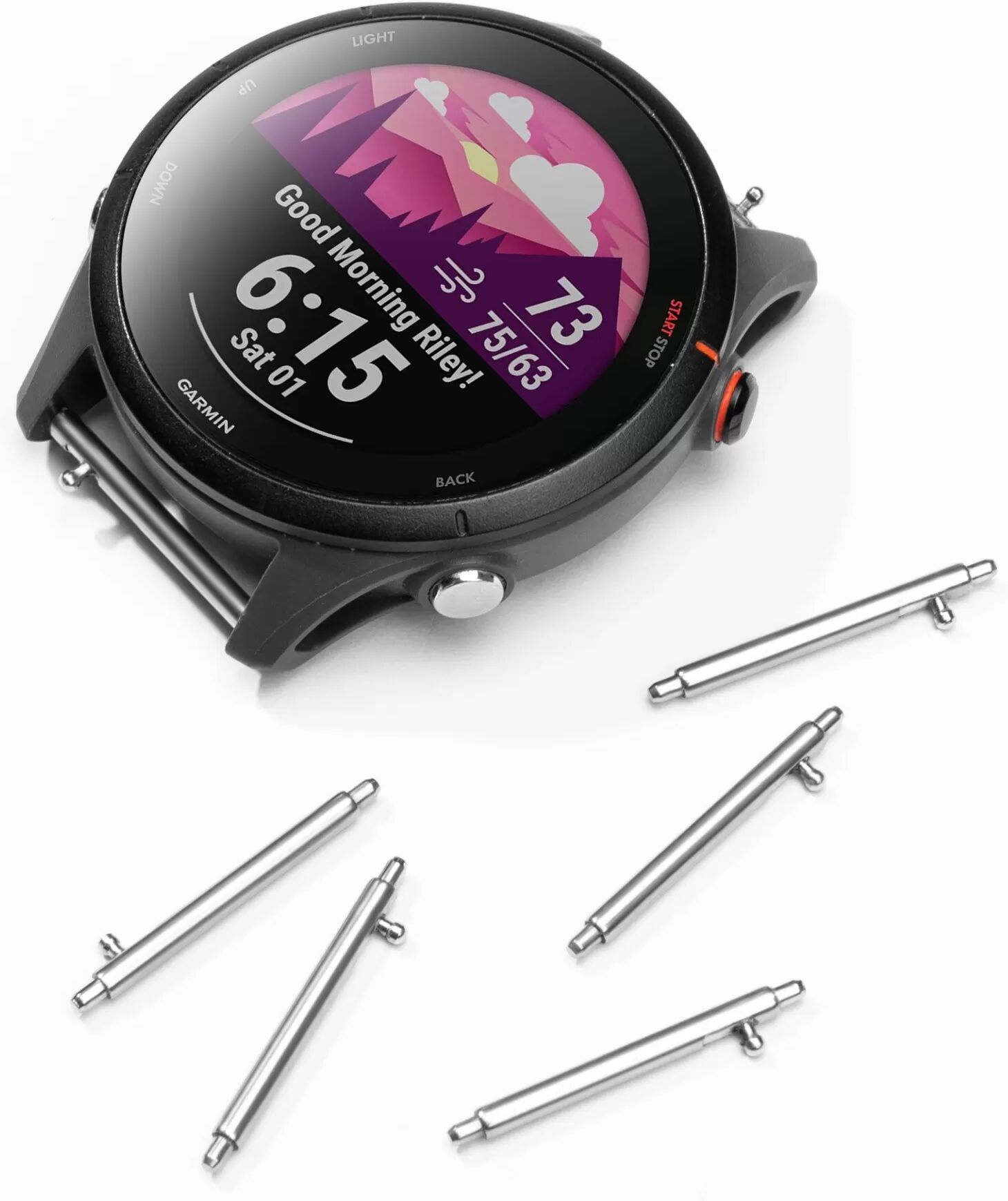 INF Schnellverschluss-Federsteg kompatibel mit Garmin Forerunner 265/255/965/970 Uhrenarmbandstifte