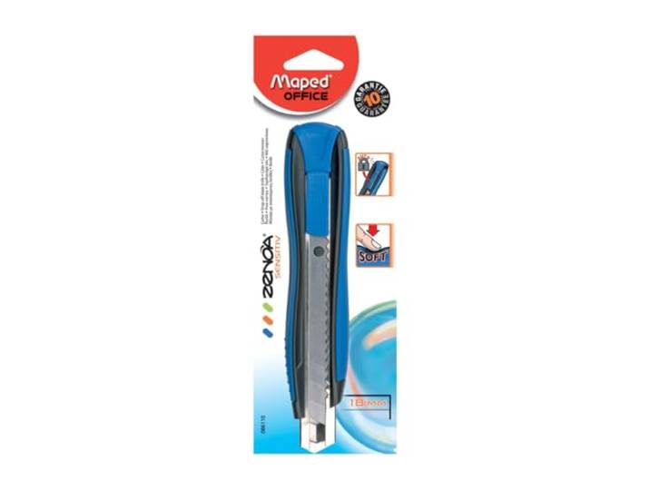 Maped 86110 Cutter Zenoa Sensitive, Lemmet: 18 mm, blauw