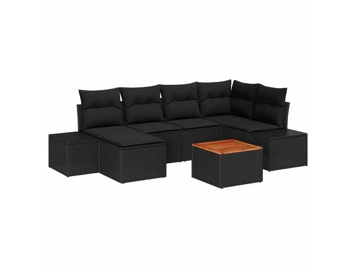 VidaXL - Garten sofa set poly-rattan, One Size, Schwarz