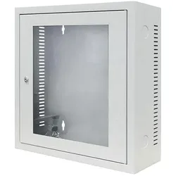 Alfaco 19-6603W, 3U, 19 wandkast met glazen deur 600x185x600mm (BxDxH), beige (3 HE, 19 Zoll Rack), Serverschrank, Grau, Beige