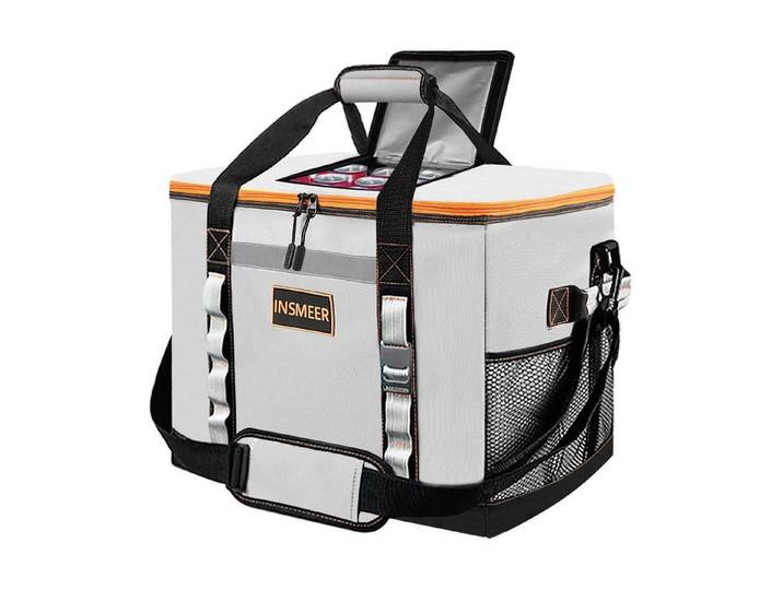 LuxusKollektion Kühltasche Kühltasche 48L 65Cans faltbar XXL Isoliertasche Oberöffnung Grau