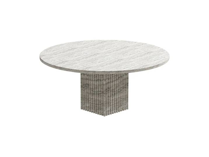 NORR11 Soho Couchtisch Silver travertin, Ø80x35 cm