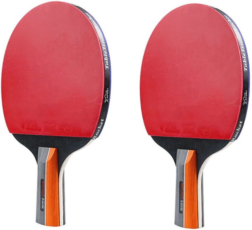 INF Tischtennis-Schläger-Set – Kurzer Griff, Pappelholz mit invertiertem Belag & Schaumstoff, wasserdichte Aufbewahrungstasche