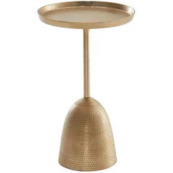 BEISTELLTISCH – Rund Mattgold Aluminium lackiert 33x33x53 cm