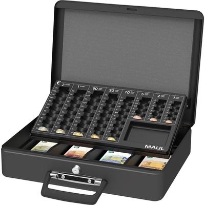 MAUL Geldkassette mit Euro-Zähl-Einsatz 37x29x12cm schwarz