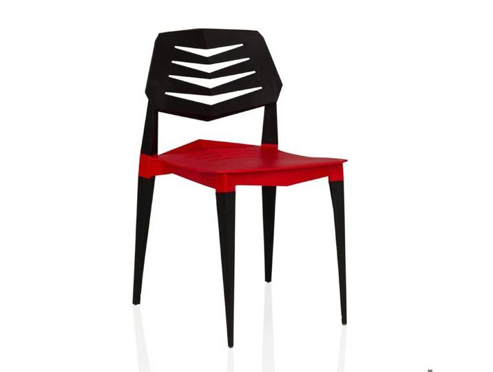 Chaise d'extérieur - hjh LIVING - Flecharo - Rouge/Noir - Plastique