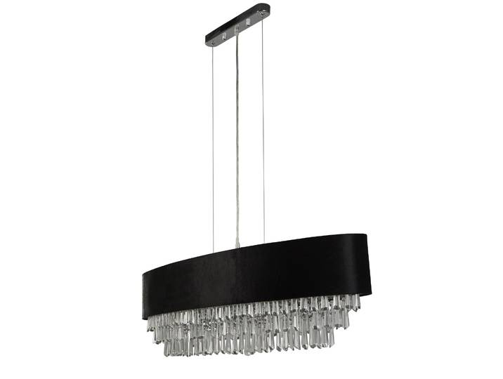 Fascino Zeitgenössischer Kronleuchter Stahl Chrom Stoff 8 Lichter G9