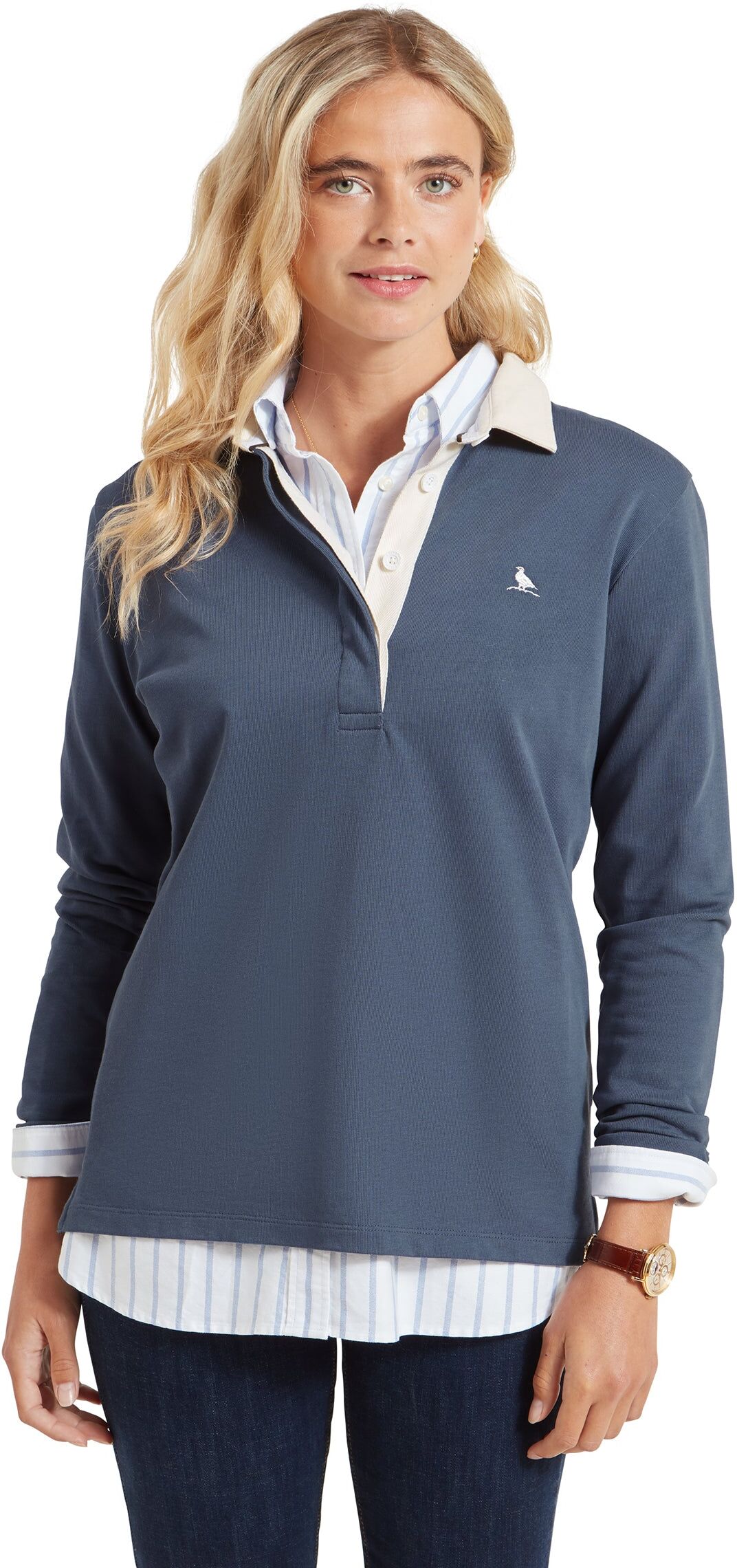 Schöffel Country Chapel Porth Rugby Shirt - Navy - Size UK16 - Women