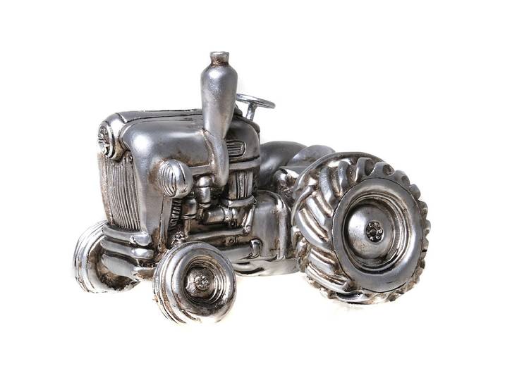 Spardose Trecker 16 x 12 x 12cm Silber