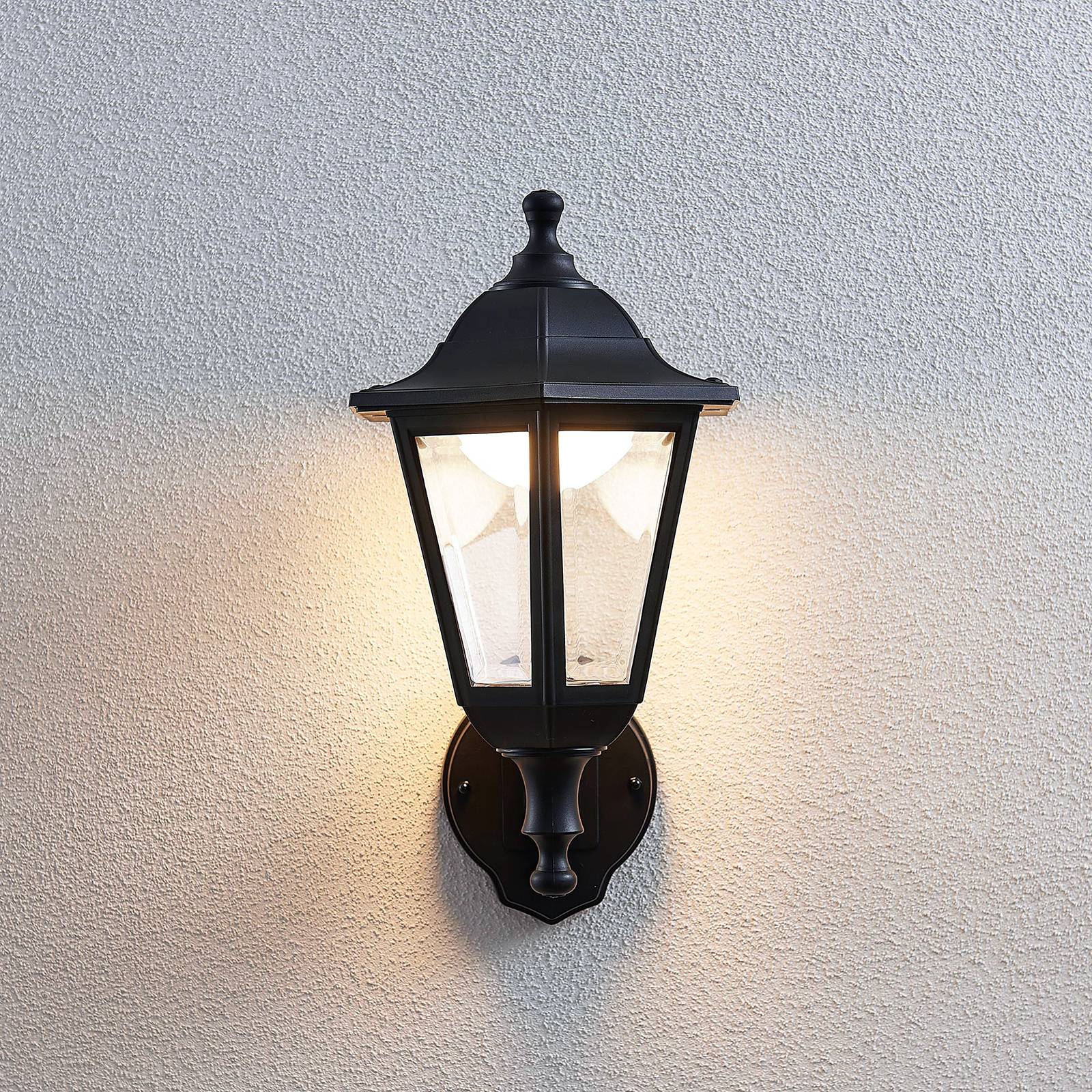 Outdoor Sensor Wall Light Iavo Lindby, Black, Plastic, Antique, Outdoor Wall Light