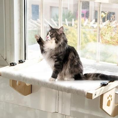 Uplift Treasures Wooden Frame Cat Window Hammock Bed Wooden Frame Cat Window Hammock Bed