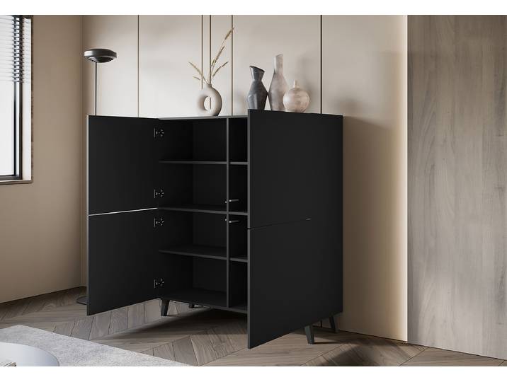 Haut de meuble Polku 120 x 130 x 39cm Noir/Noir