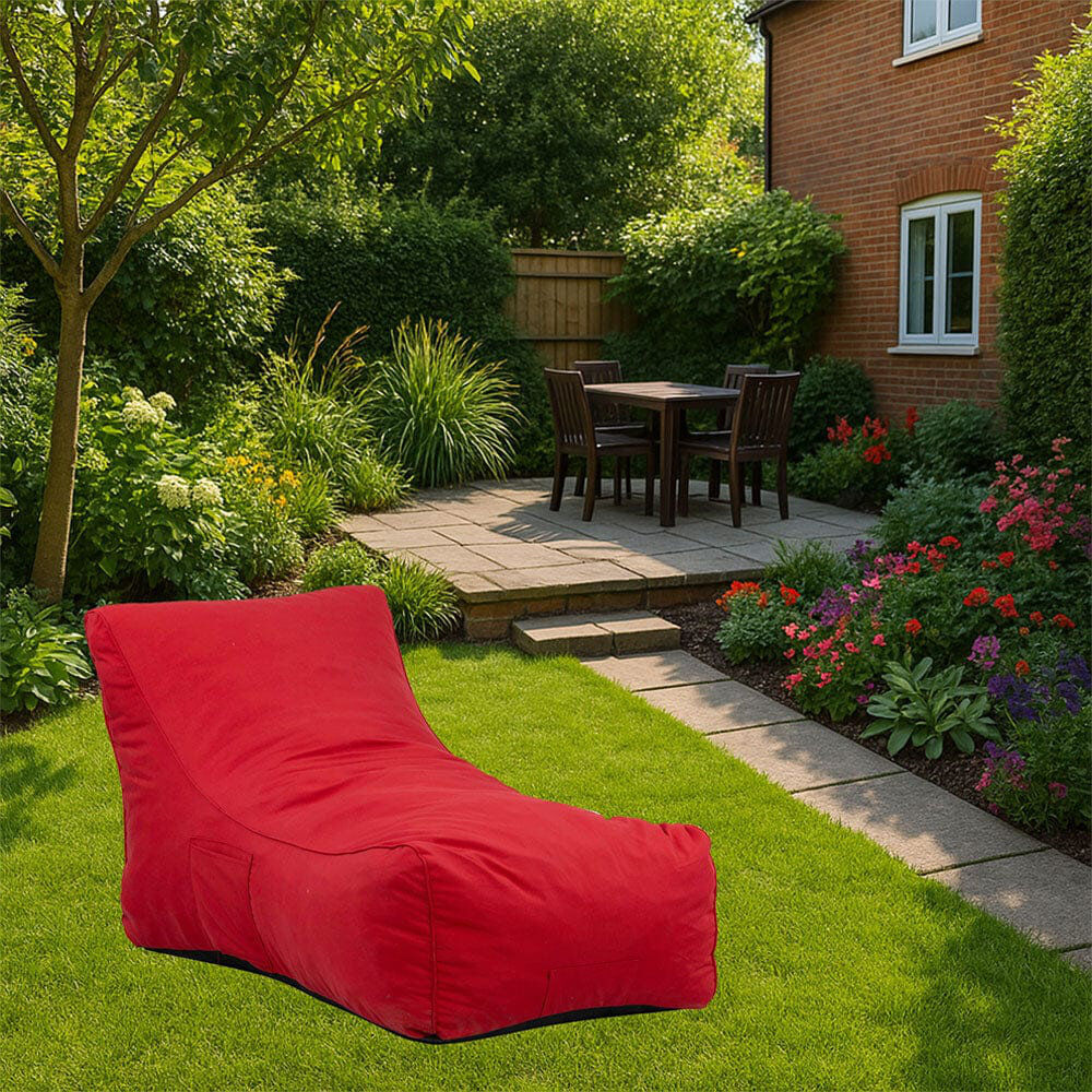 Isabelle & Max Yukon Fabric Outdoor Friendly Bean Bag Lounger Red Medium