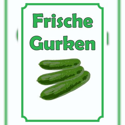 HB-Druck Frische Gurken Schild Hochkant A2 (420x594mm)