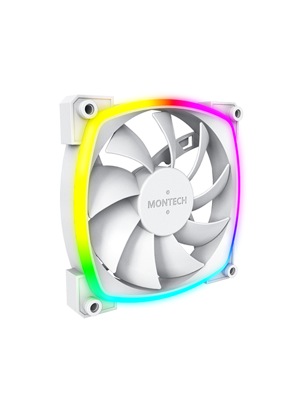 Montech AX120 PWM WH - Gehäuselüfter - 120mm - Weiß mit RGB LED - 27 dBA